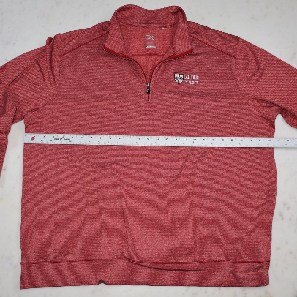 Cutter & Buck Catholic University Red Space Dye 1/4 Zip Pullover XXL - Picture 6 of 10
